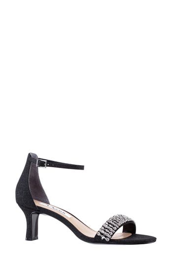 Nina Britany Ankle Strap Sandal In Black Fantasy Net