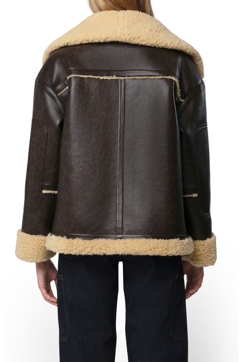 Calina Bonded Faux Shearling Coat, Alternate, color, JAVA SAND