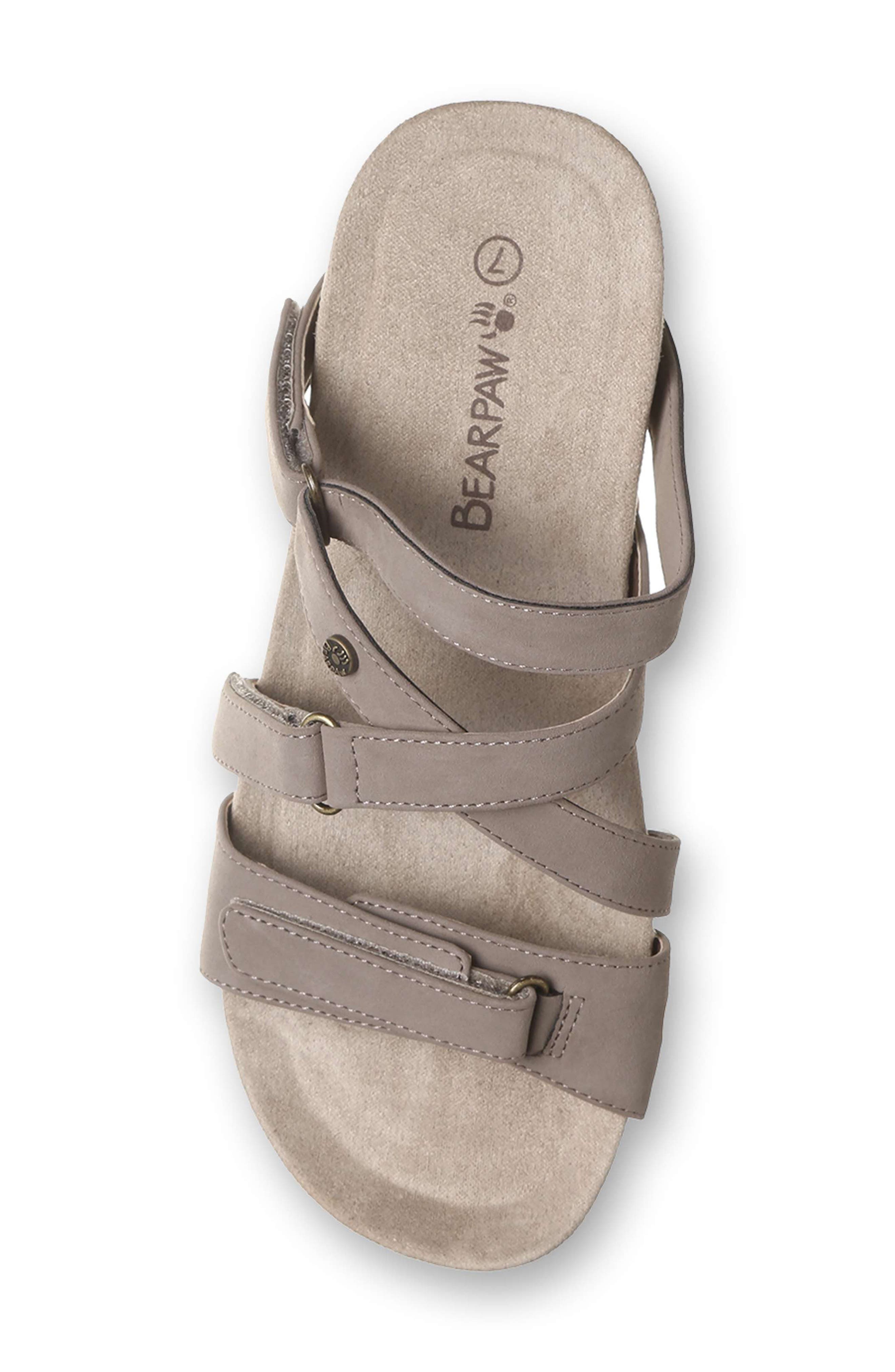 Acacia Faux Leather Slide Sandal, Alternate, color, STONE