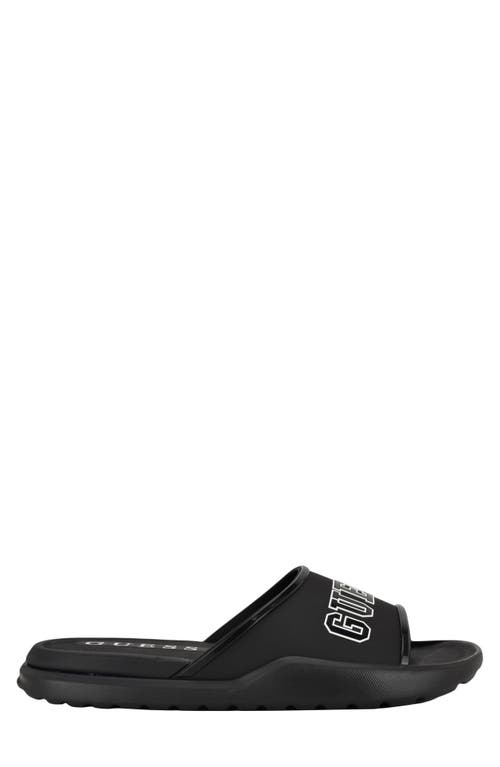 Guess Mylas Slide Sandal In Black Multi
