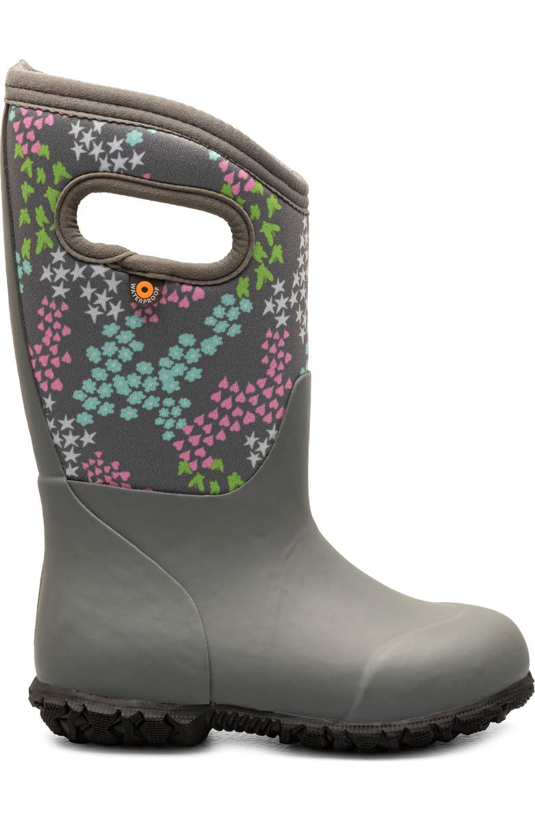 Bogs Kids' York Star Heart Waterproof Rain Boot, Alternate, color,