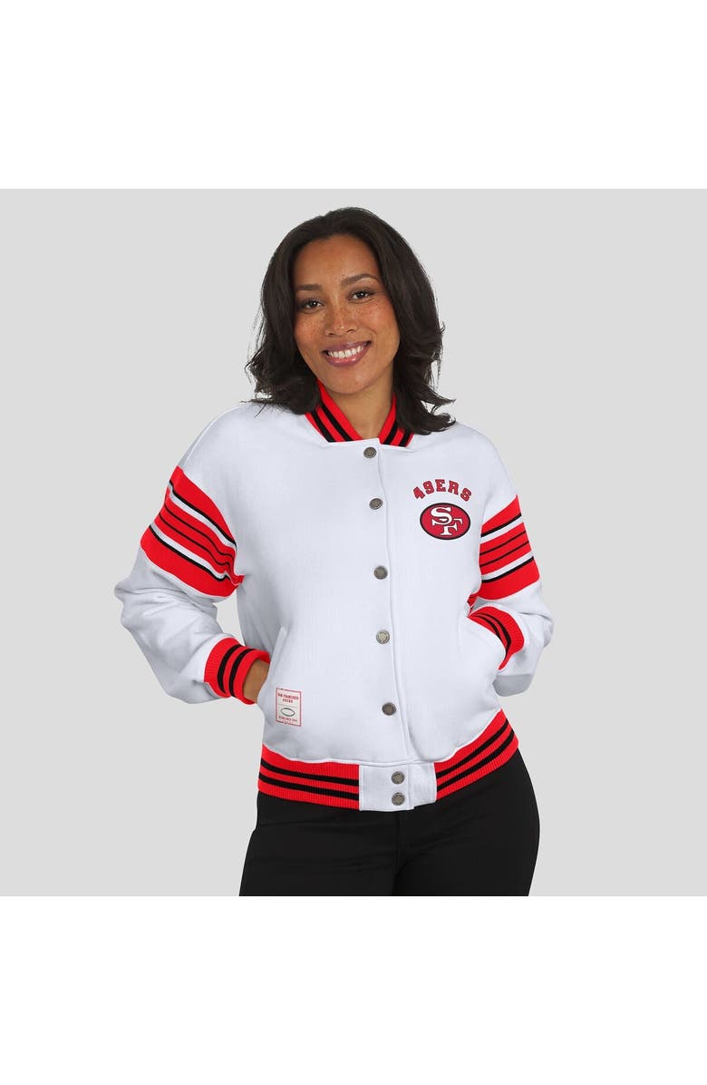 WEAR by Erin Andrews Women's WEAR by Erin Andrews White San Francisco 49ers Full-Snap Fleece Sweatshirt Jacket, Alternate, color, White