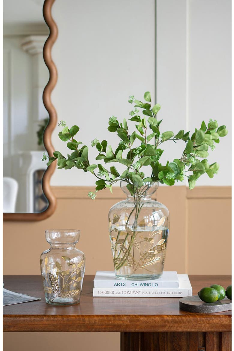 Curved Glass Accent Vase, Alternate, color, CLEAR