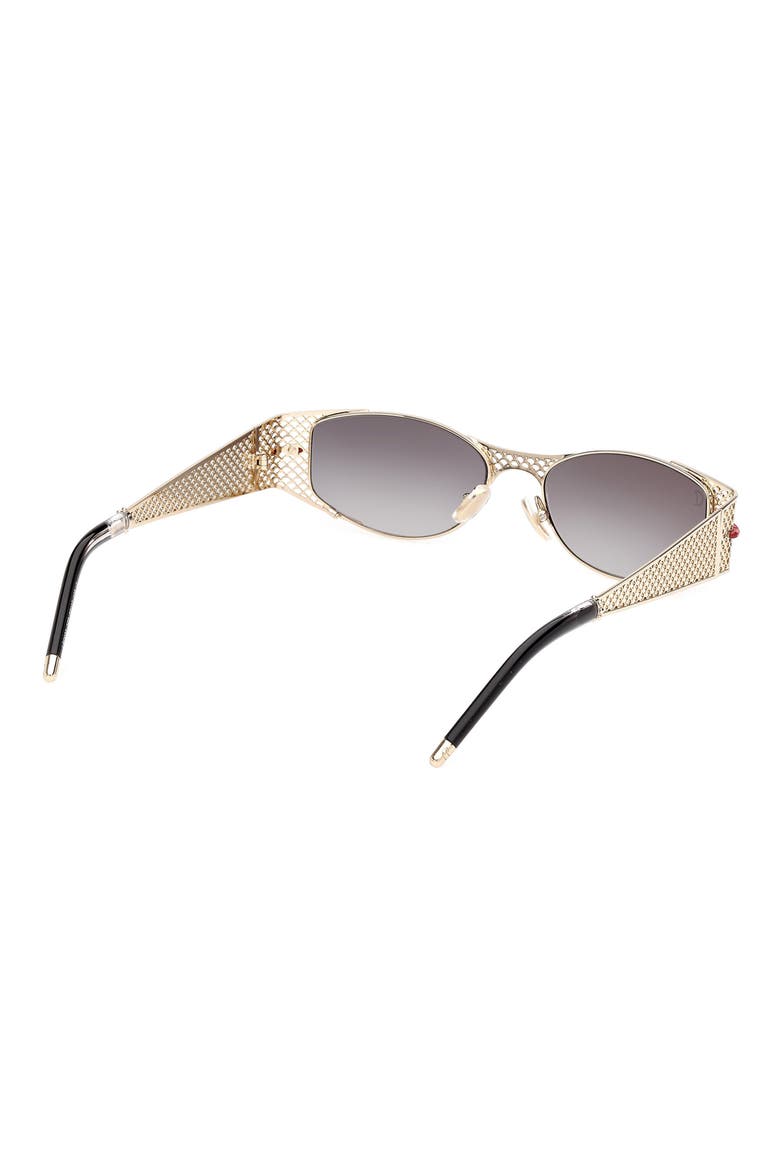 55mm Gradient Oval Sunglasses, Alternate, color, GOLD / CRYSTAL BLACK / ZEISS