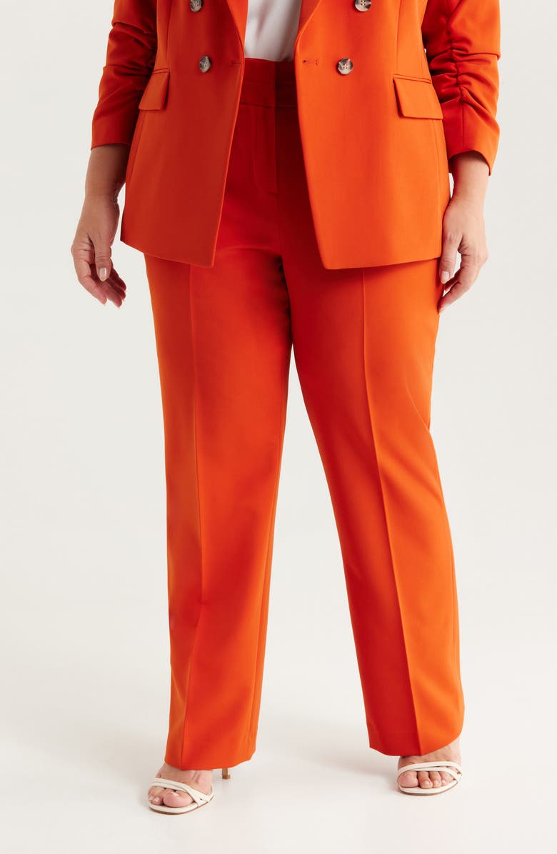 Tahari ASL Flare Leg Pants, Main, color, Persimmon