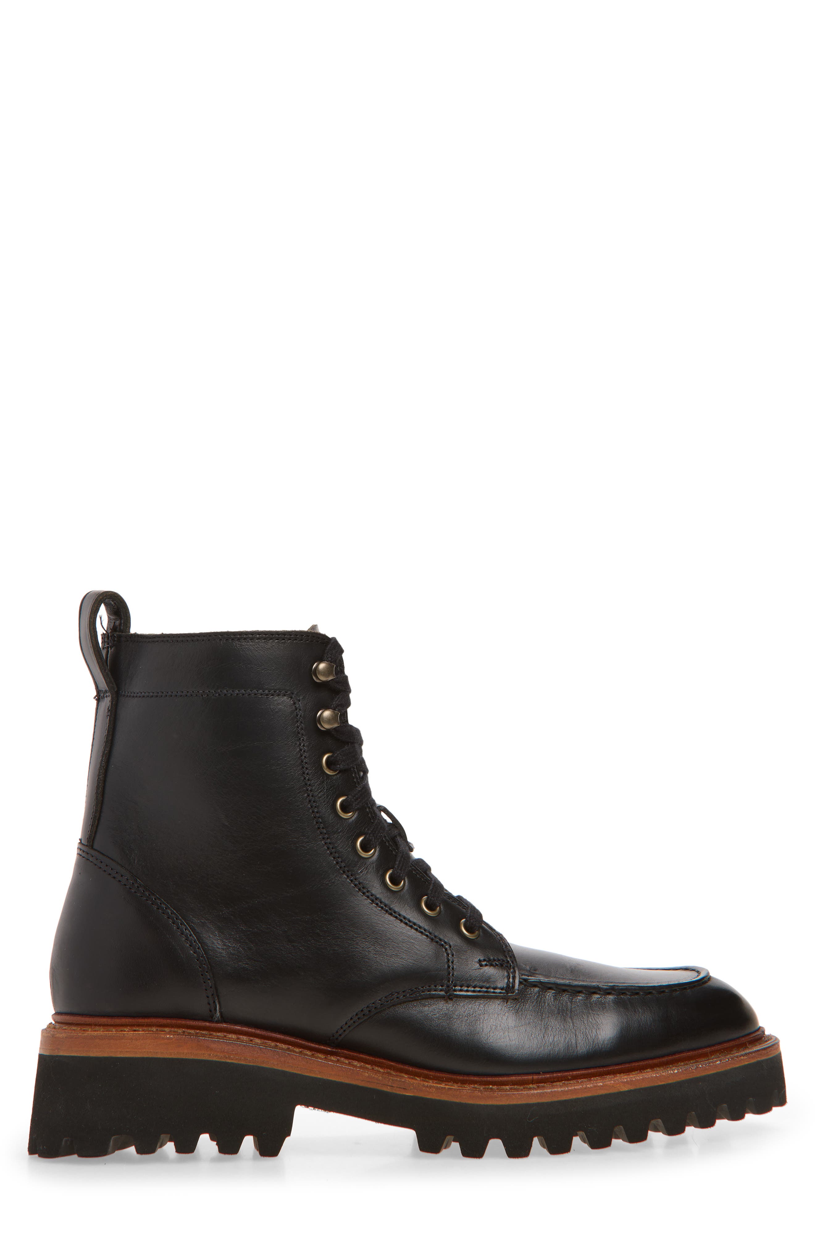 Powell Apron Toe Boot, Alternate, color, BLACK