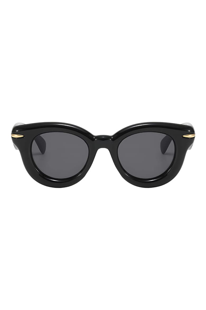 Marlow 46mm Polarized Round Sunglasses, Main, color, BLACK / BLACK