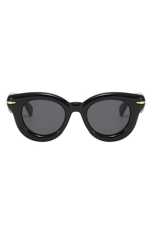 Fifth & Ninth Marlow 46mm Polarized Round Sunglasses In Black