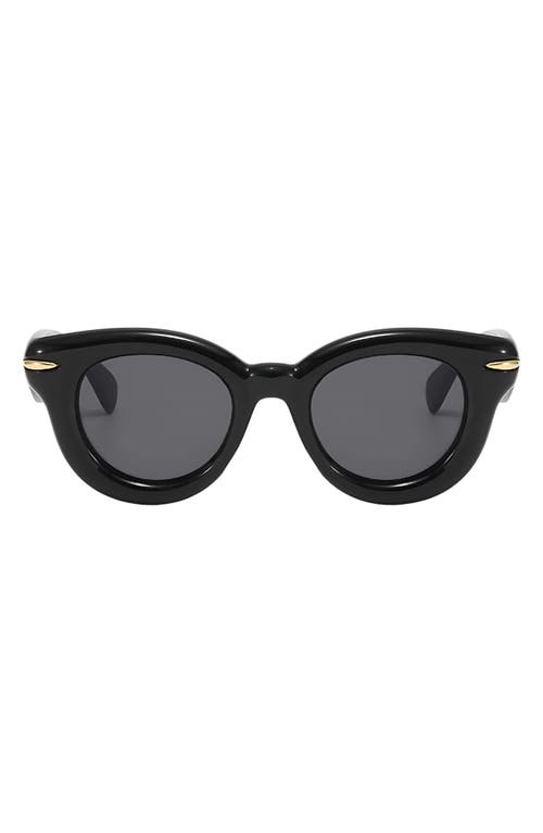 Fifth & Ninth Marlow 46mm Polarized Round Sunglasses in Black /Black 