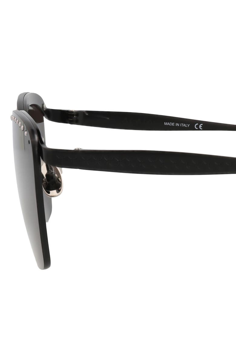 Alaïa 59mm Rectangular Sunglasses, Alternate, color, Black Black Grey