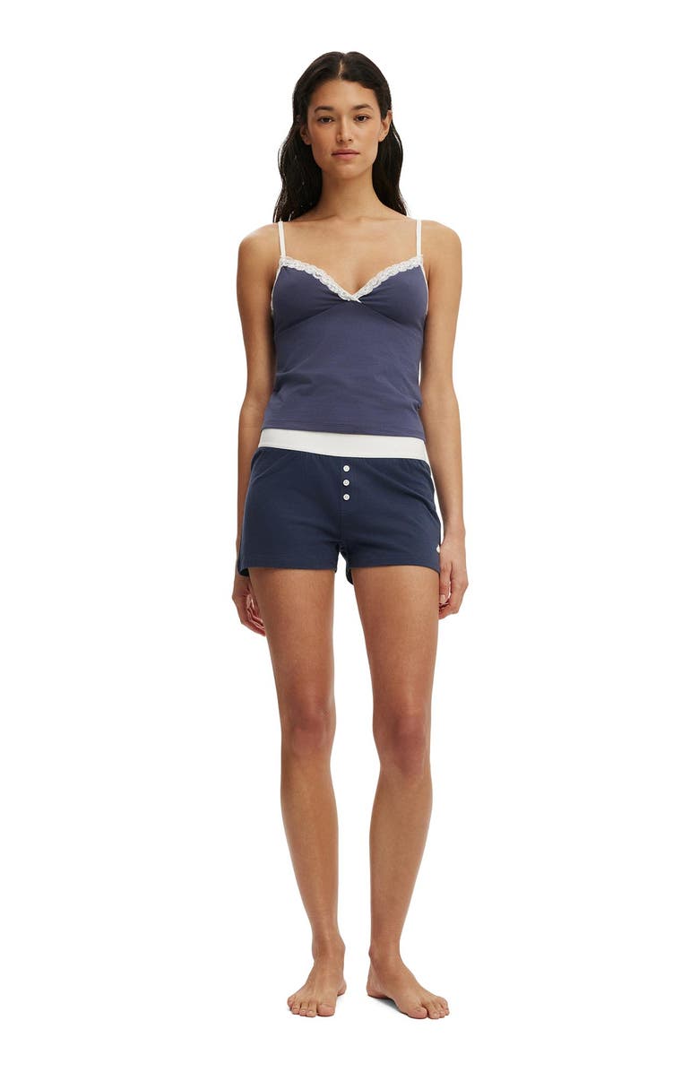 COTTON ON BODY Women's Dreamy Soft Lace Triangle Cami, Alternate, color, Steely Blue Coconut Milk