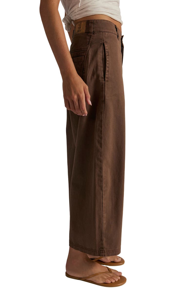 Free People Lay Down Ankle Wide Leg Chinos, Alternate, color, Brownie