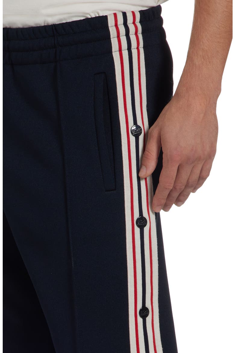 Side Stripe Snap Track Pants, Alternate, color, DARK BLUE/ PAPYRUS