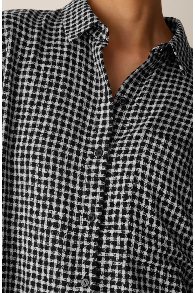 Classic Collar Longline Button-Up Shirt, Alternate, color, BLACK