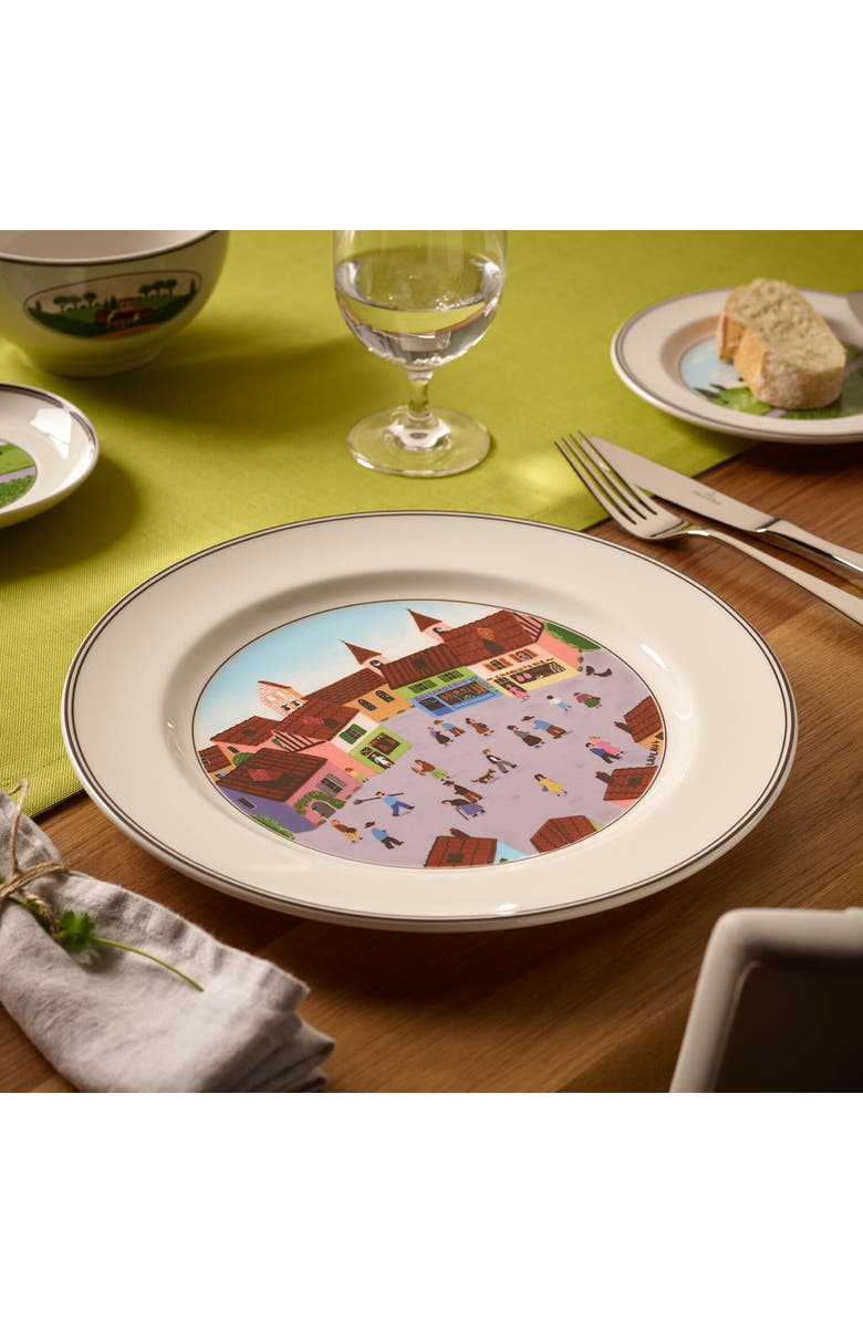 Villeroy & Boch Design Naif Dinner Plate #4 Old Village Square, Alternate, color, White