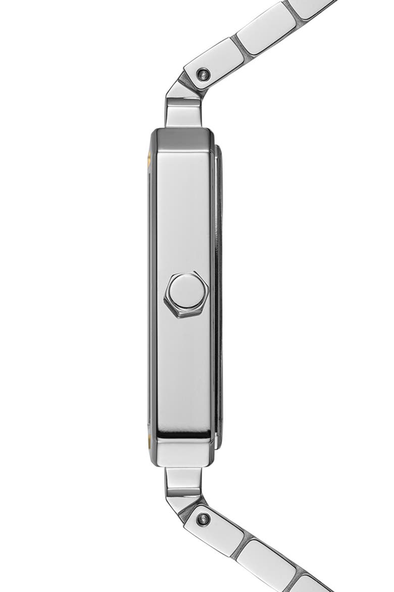 Eirini Two-Tone Bracelet Watch, 25mm x 33mm, Alternate, color, STAINLESS STEEL/ROSE GOLD/ PVD COATING