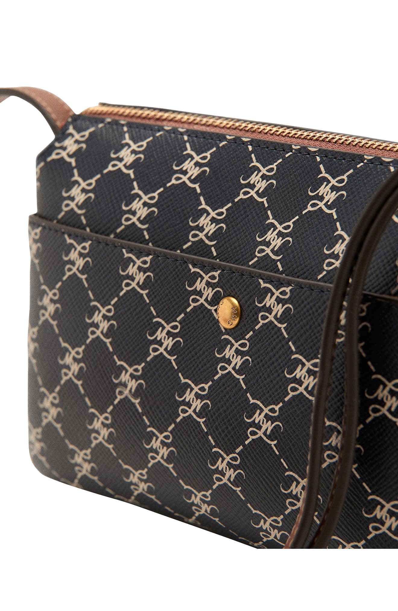 Logo Faux Leather Crossbody Bag, Alternate, color, NAVY