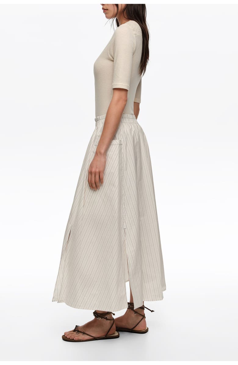 Bimba y Lola Striped A-Line Skirt, Alternate, color, Ivory