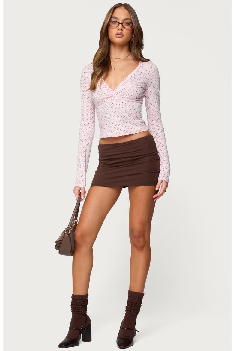 Kianah Polka Dot Crop Shirt, Alternate, color, LIGHT-PINK