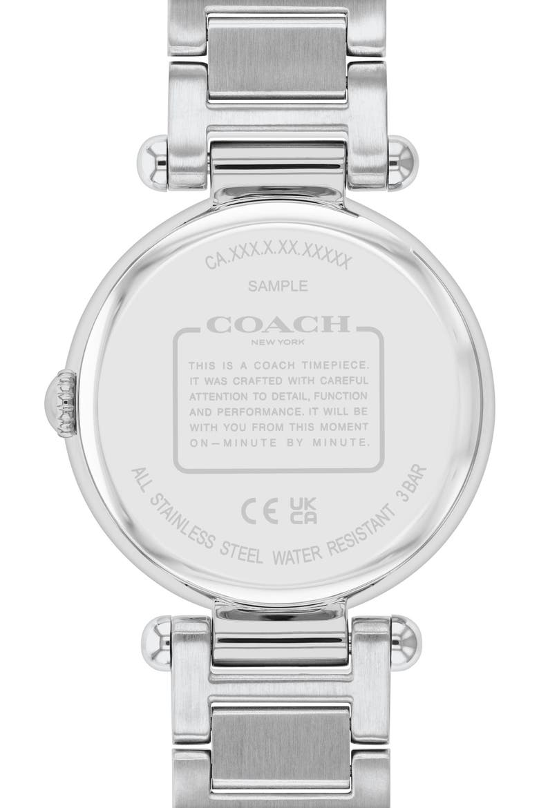 Cary Crystal Bracelet Watch, 34mm, Alternate, color, SILVER/ MOTHER OF PEARL