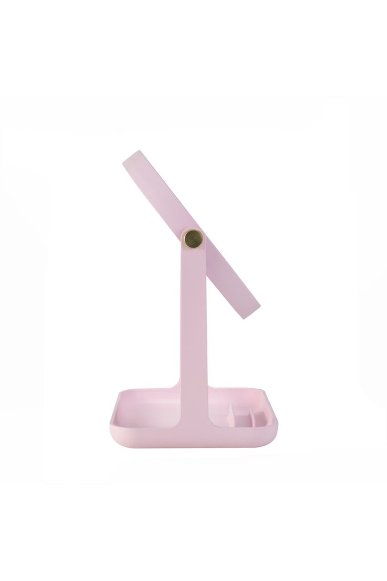 Back-to-School Makeup Mirror with Accessory Tray & Phone Holder, Alternate, color, Rose Quartz