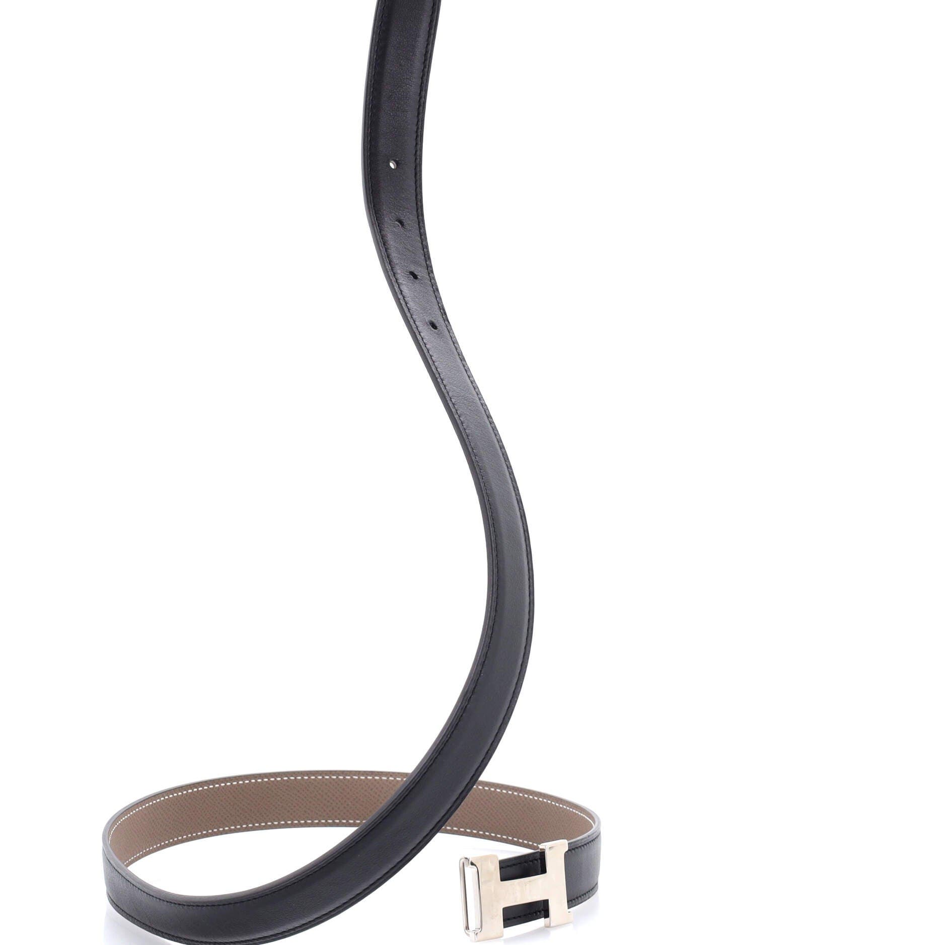 Pre-Owned Hermes Constance Reversible Belt Leather Thin, Alternate, color, Gray