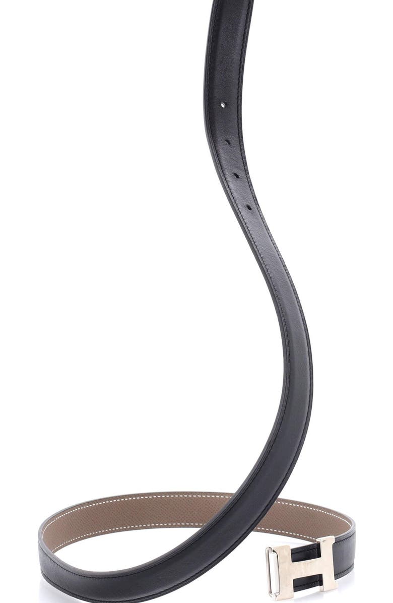 Pre-Owned Hermes Constance Reversible Belt Leather Thin, Alternate, color, Gray