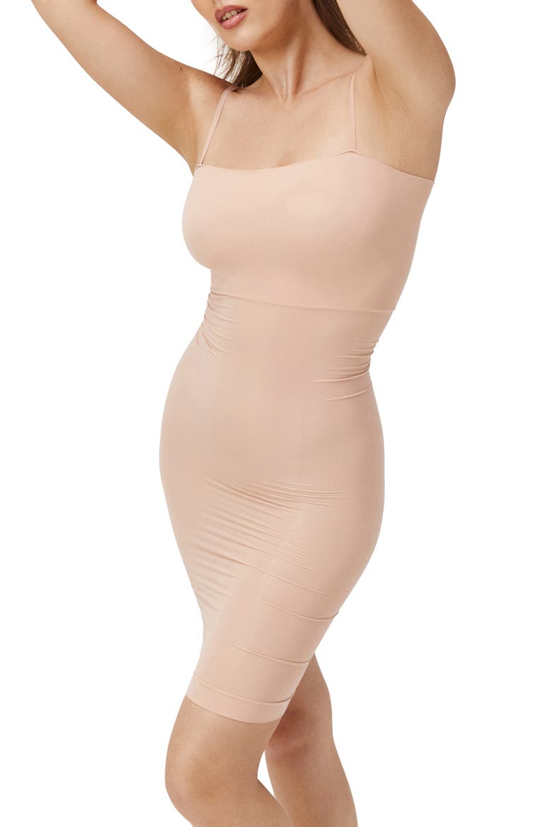 Seamless Forming Straps Midi Dress, Main, color, Nude