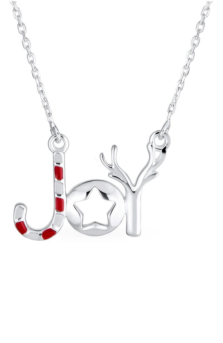 BLING JEWELRY Christmas Joy Pendant Necklace, Alternate, color, Silver