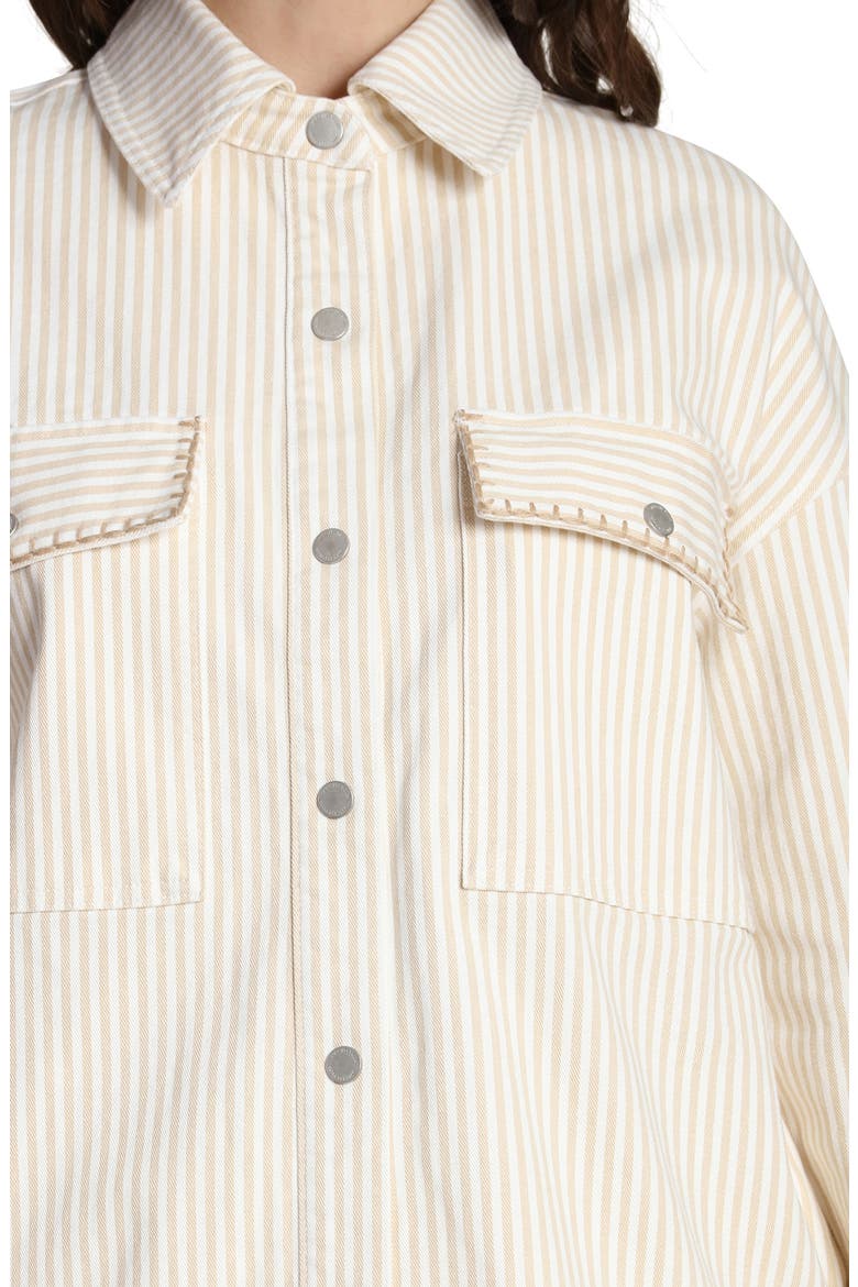 Striped Stretch Cotton Shirt Jacket, Alternate, color, BEIGE - WHITE STRIPE