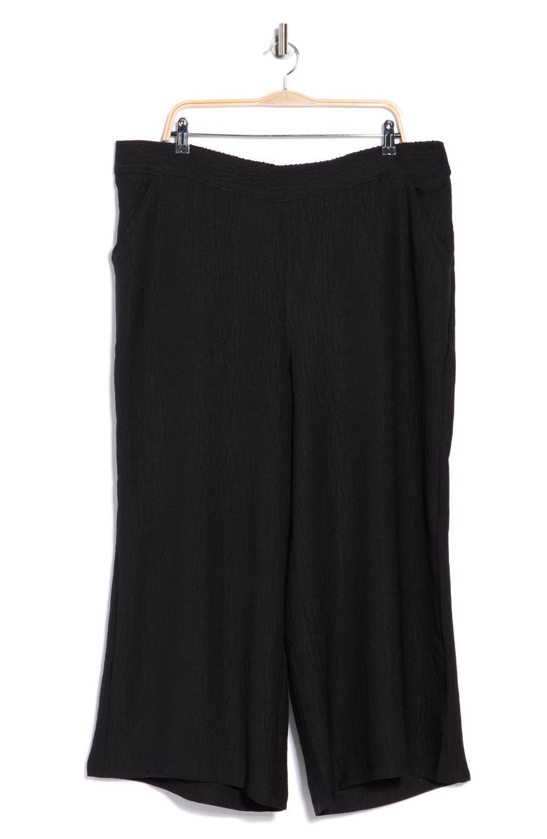 MAX STUDIO Textured Wide Leg Crop Pants, Alternate, color, Black