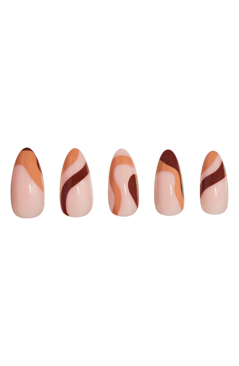 GLAMNETIC Almond Press-On Nails in Boogie Brown, Alternate, color, 