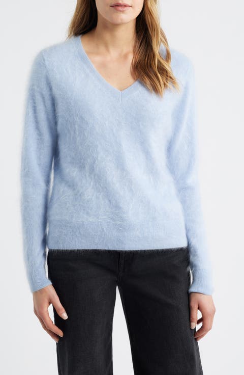 Brushed Cashmere V-Neck Sweater
