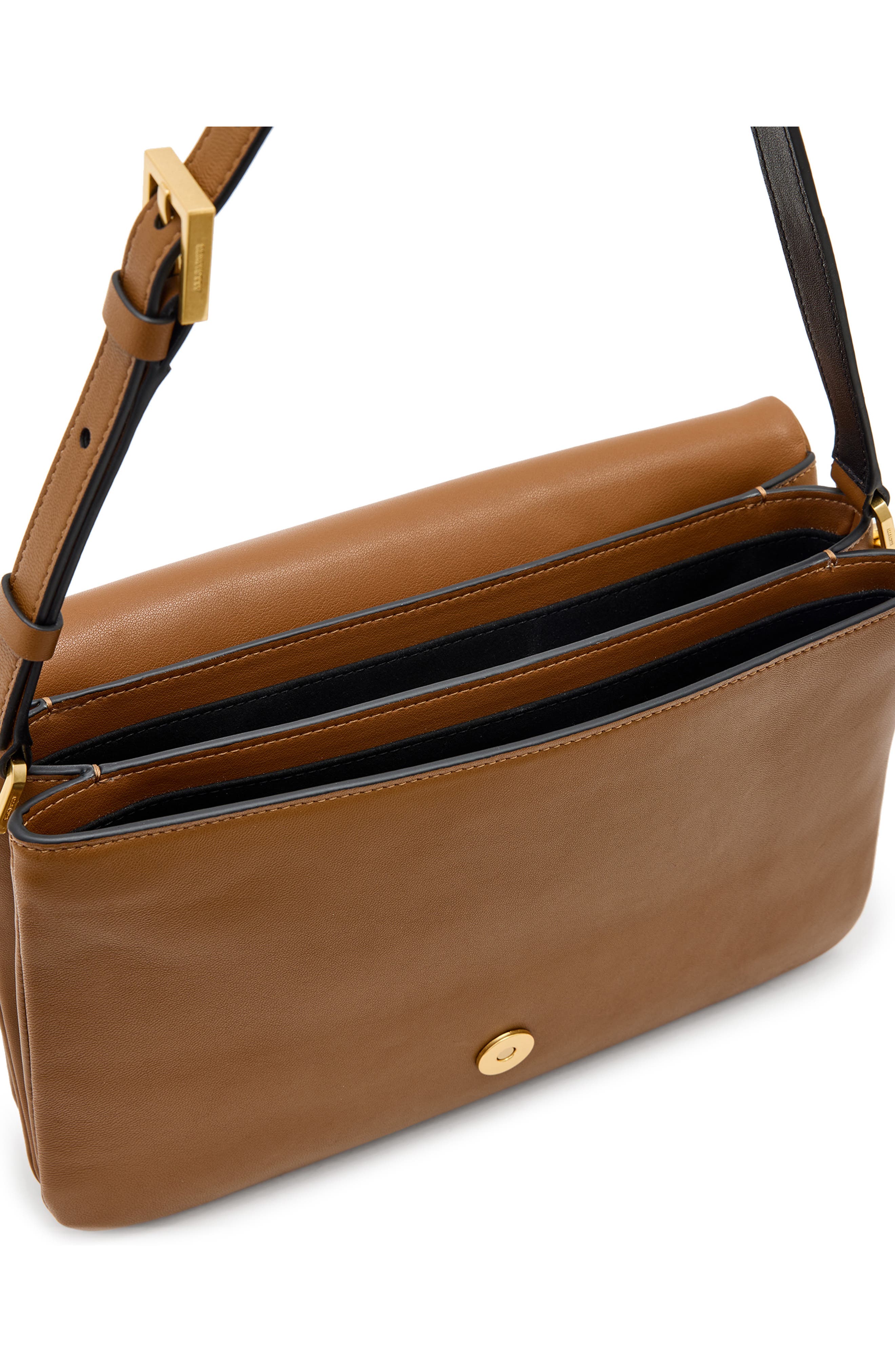 Ondine Leather Shoulder Bag, Alternate, color, SEPIA BROWN