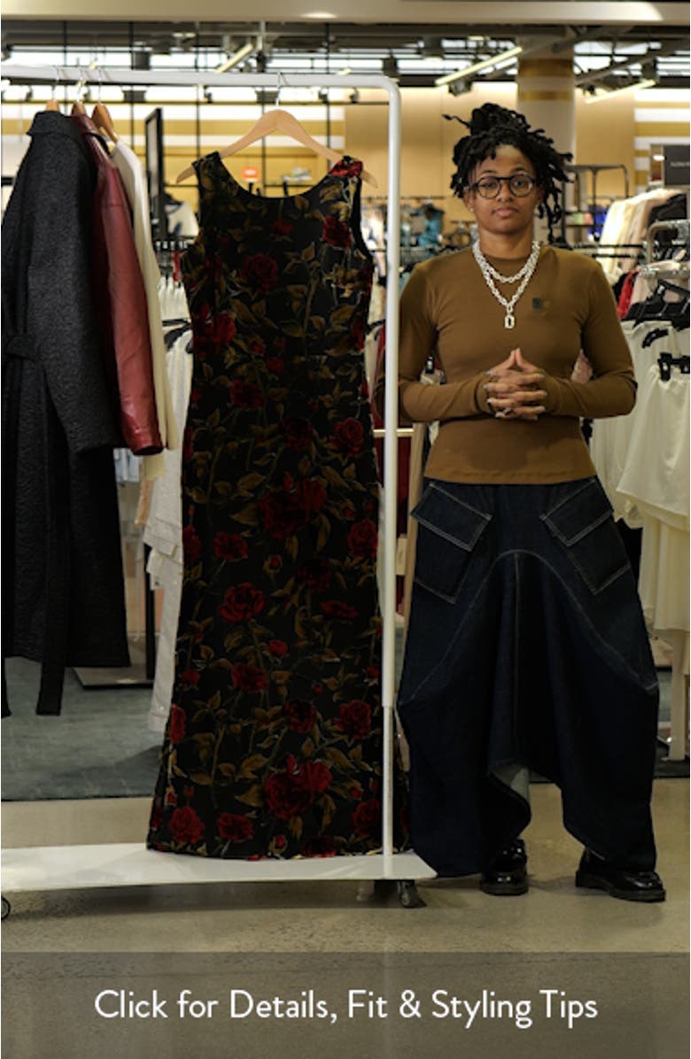 Cherilyn Floral Velvet Burnout Open Back Mermaid Gown, sales video thumbnail