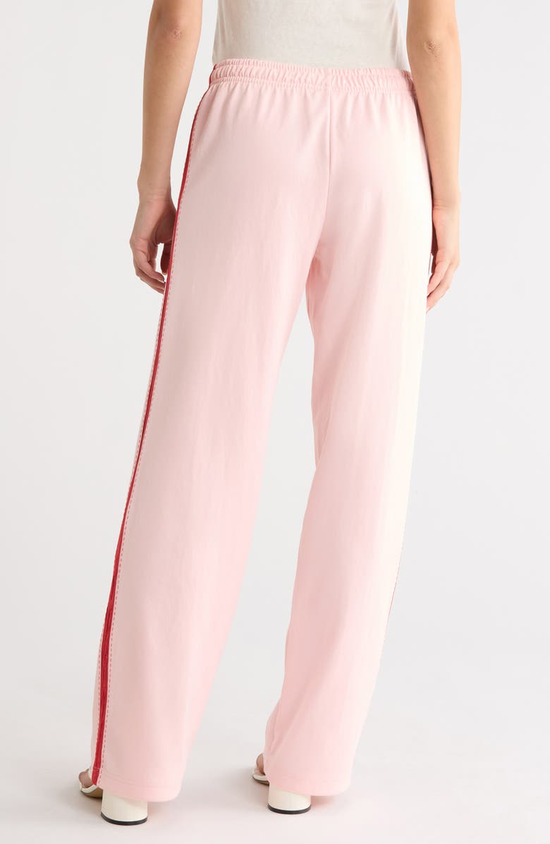 Re/Done Sunland Zip Pocket Track Pants, Alternate, color, Pink Salt With Red
