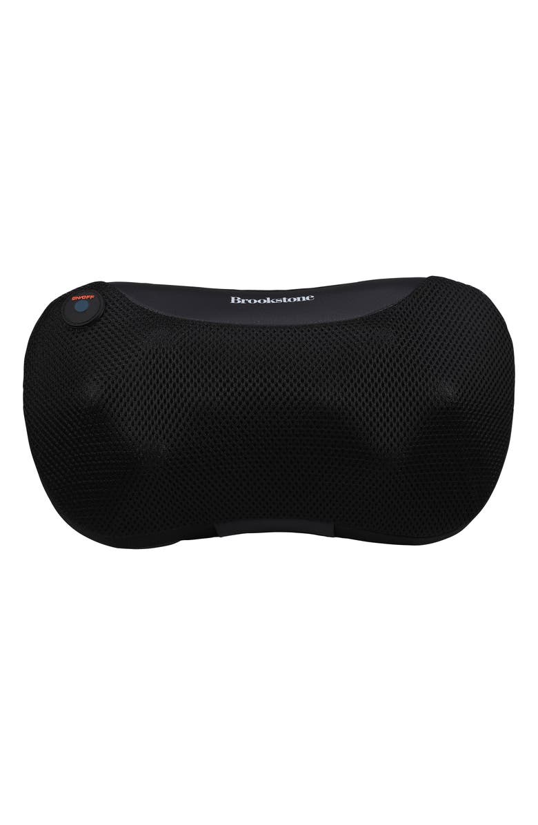 BROOKSTONE Heated Shiatsu Neck & Lumbar Massager, Main, color, Black