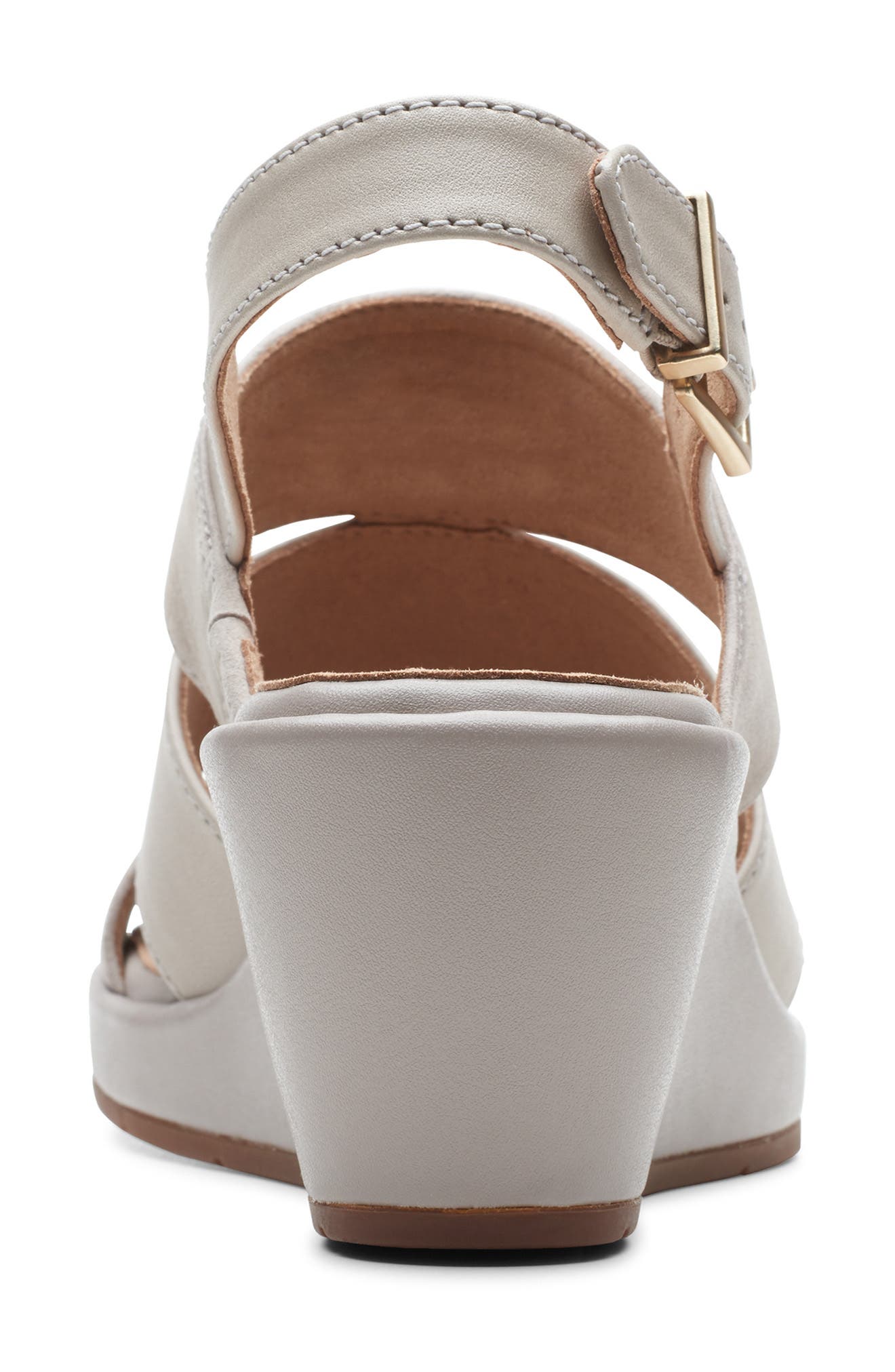 Un Plaza Go Wedge Sandal, Alternate, color, STONE SUEDE/ LEATHER