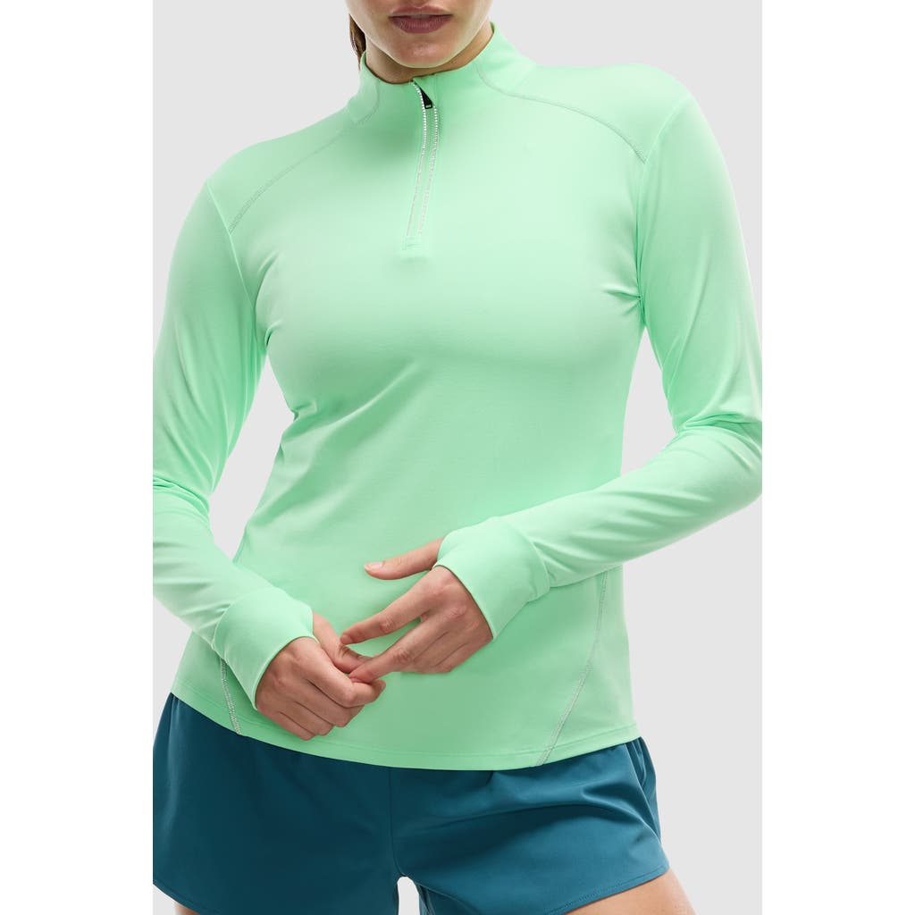 Peloton Active Brushed Jersey ¼ Zip In Green