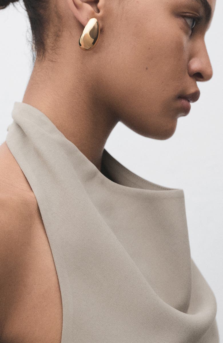 MANGO Asymmetric Open Back Halter Top, Alternate, color, Grey