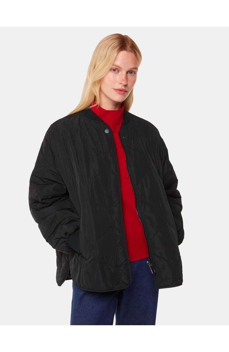 Whistles Ida Short Quilted Coat, Main, color, Black