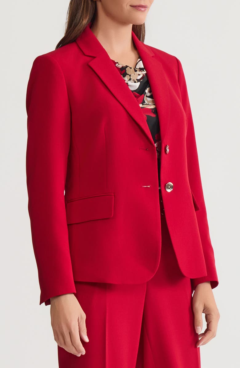 KASPER Two-Button Blazer, Alternate, color, Fire Red