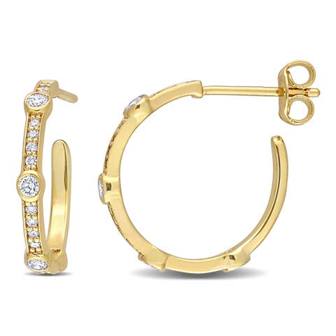 Lab-Grown Diamond Open Hoop Earrings