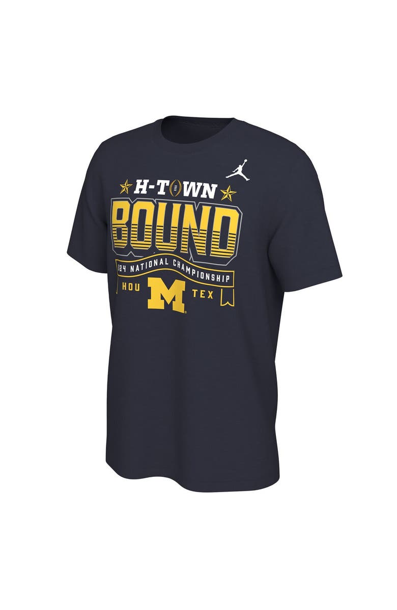 Jordan Brand Men's Jordan Brand Navy Michigan Wolverines College Football Playoff 2024 National Championship Game T-Shirt, Alternate, color, 