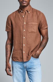 Billy Reid Tuscumbia Short Sleeve Linen Button-Down Shirt