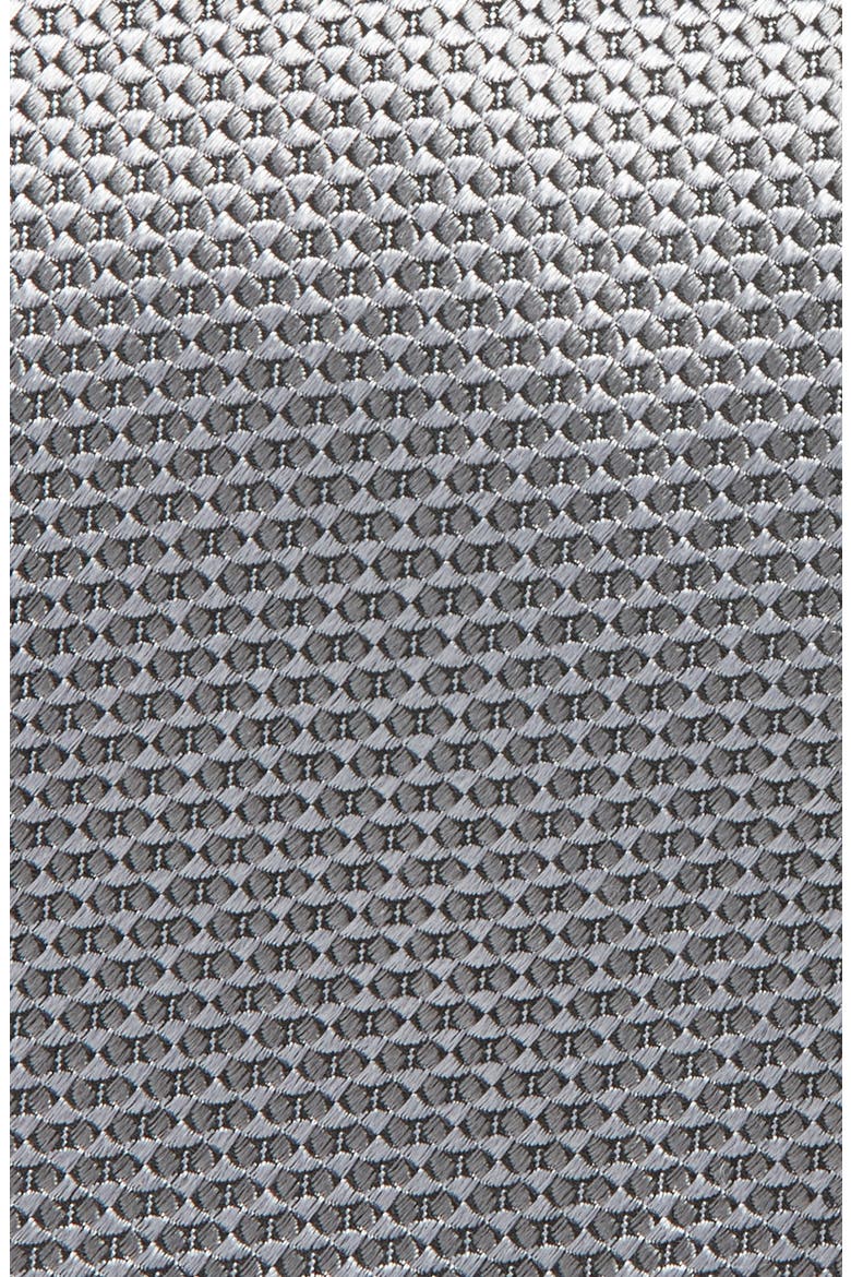 Solid Silk Tie, Alternate, color, SILVER
