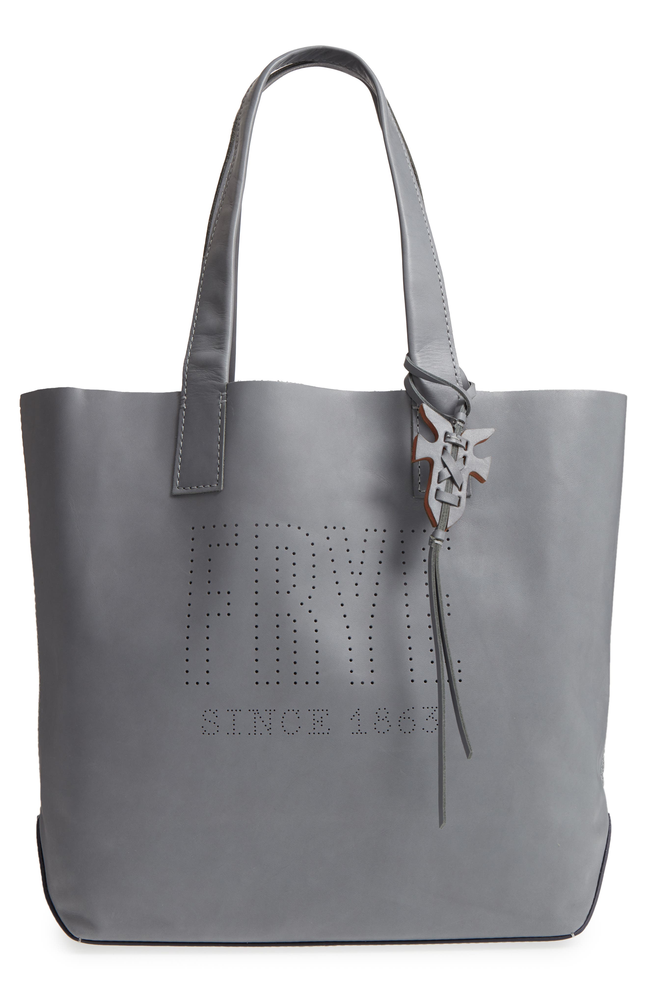 Frye Carson Perforated Logo Leather Tote, Main, color, 