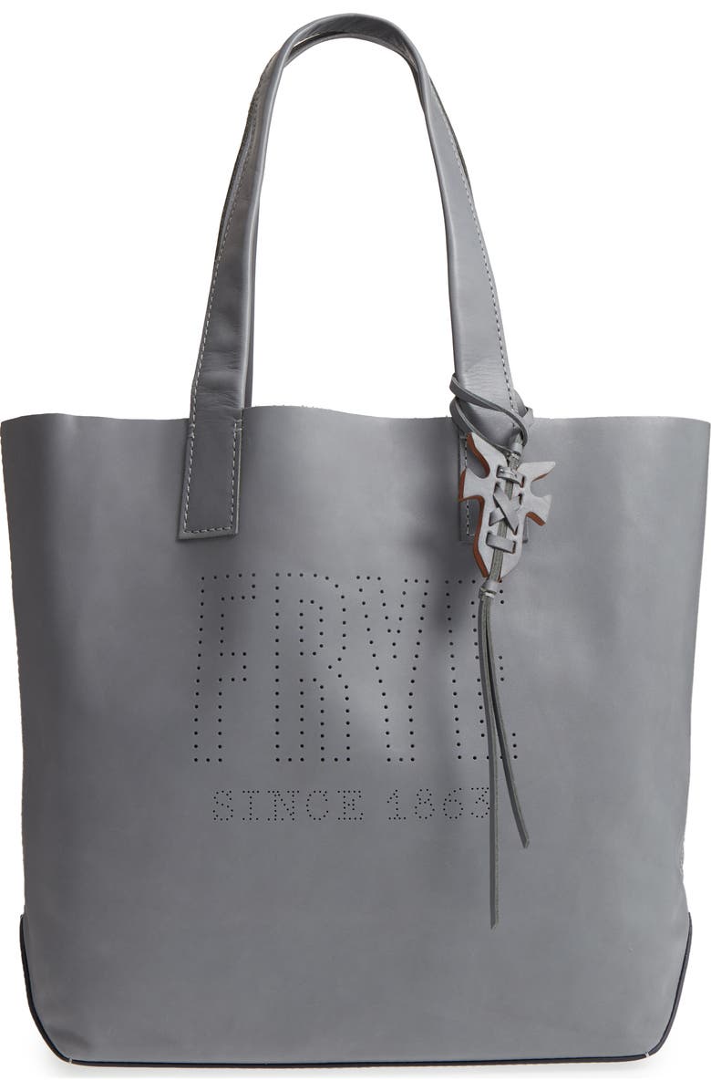 Frye Carson Perforated Logo Leather Tote, Main, color,
