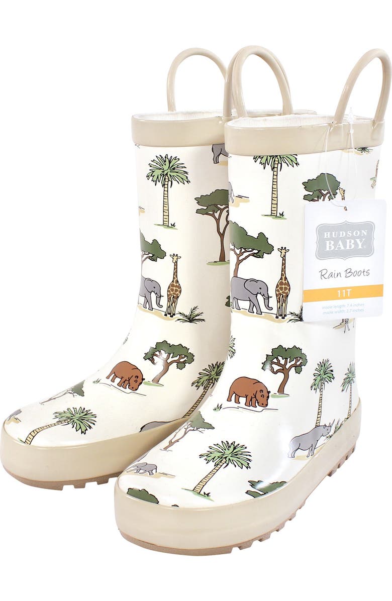 Hudson Baby Kids and Todders Rain Boots, Alternate, color, Going On Safari