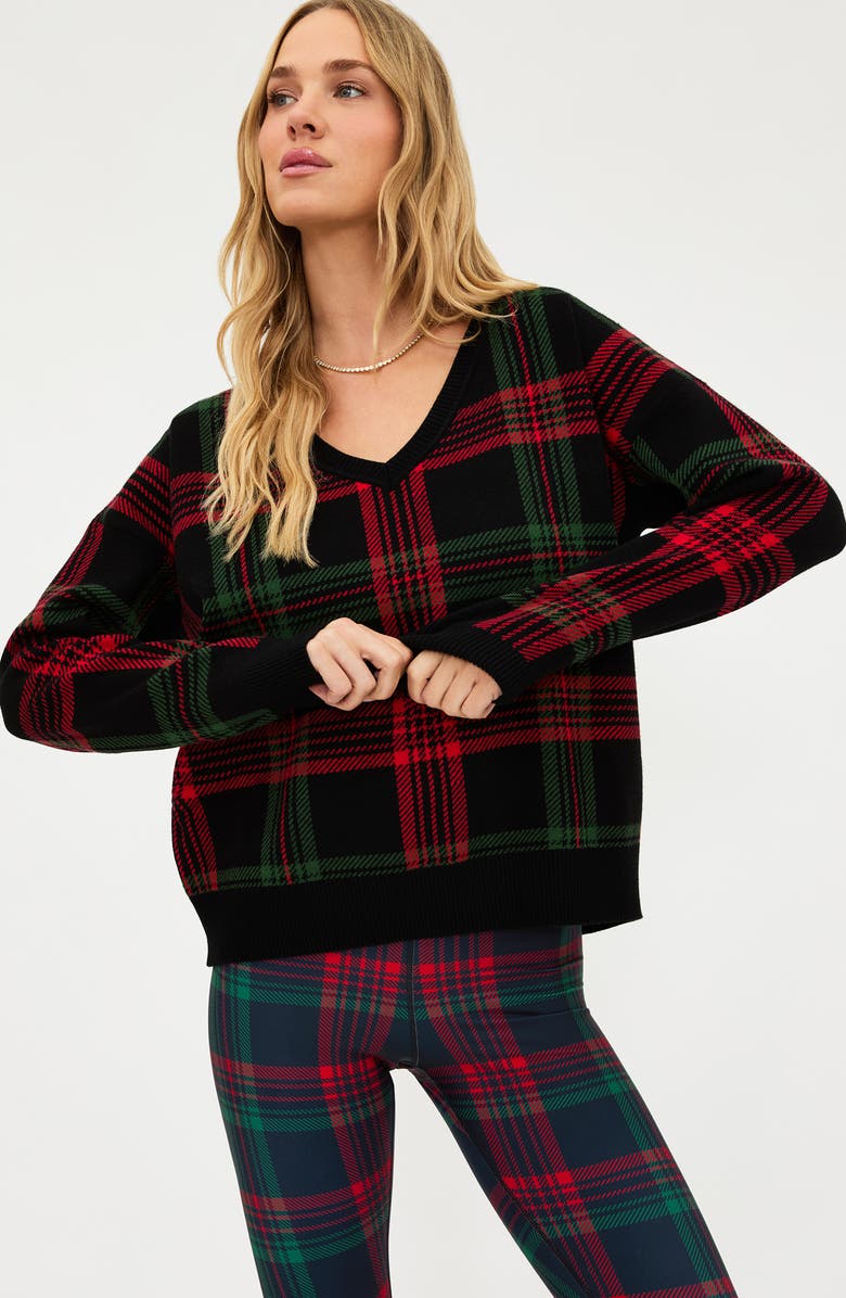 Beach Riot Joey Plaid Oversize Sweater, Alternate, color, Ribbon Plaid
